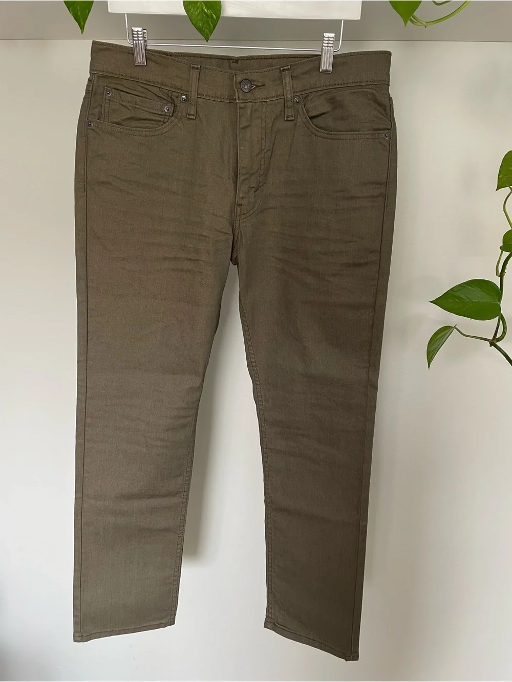 Levi's 511 Slim Fit Stretch Jeans Olive Green Brown Men's NWOT 34 x 30
